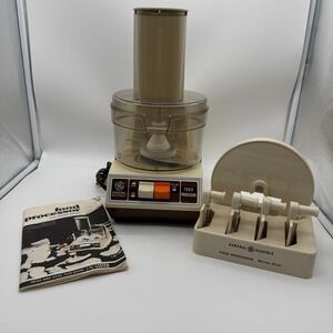 Vintage 1978 General Electric Food Processor FP-1/4200 Manual Accessories TESTED